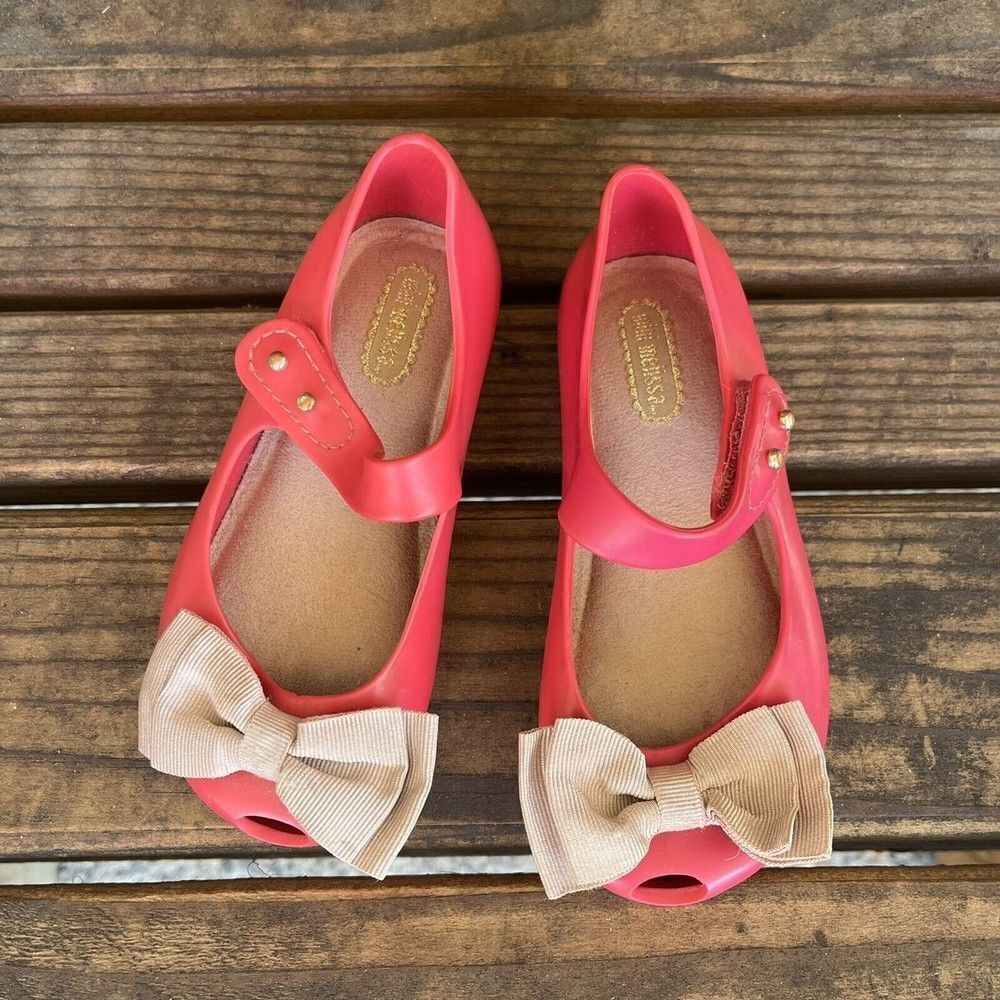 Mini Melissa Pink Ultragirl Sweet Bow Mary Jane Shoes Toddler Girls Size 8